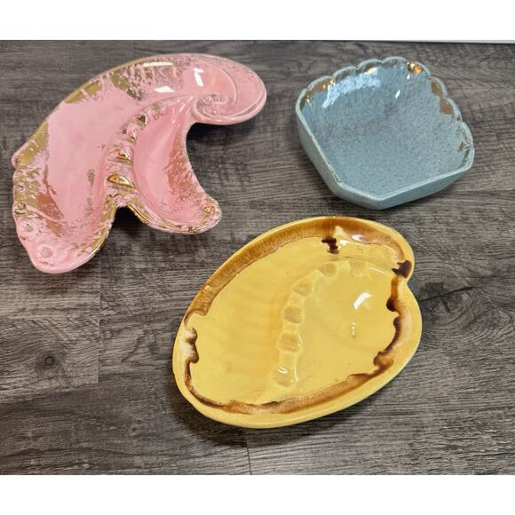 Lot Of (3) Vintage MCM Ceramic Ashtrays Lane & Co. California Pottery Atomic - Picture 14 of 16